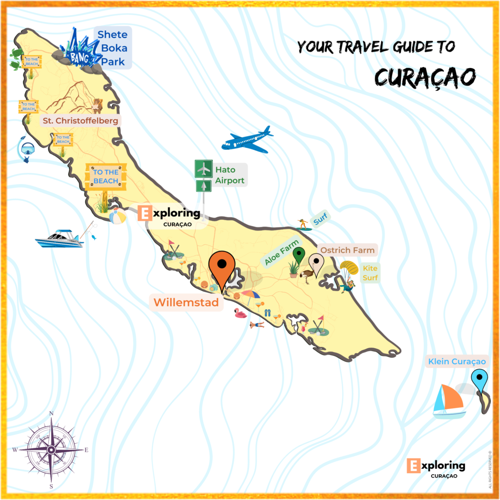 Curaçao map kaart exploring Curaçao highlights sights activities tourist attractions