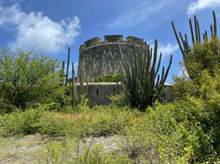 Fort Beekenburg Caracas bay Peninsula Caracasbaai schiereiland near Tugboat wreck