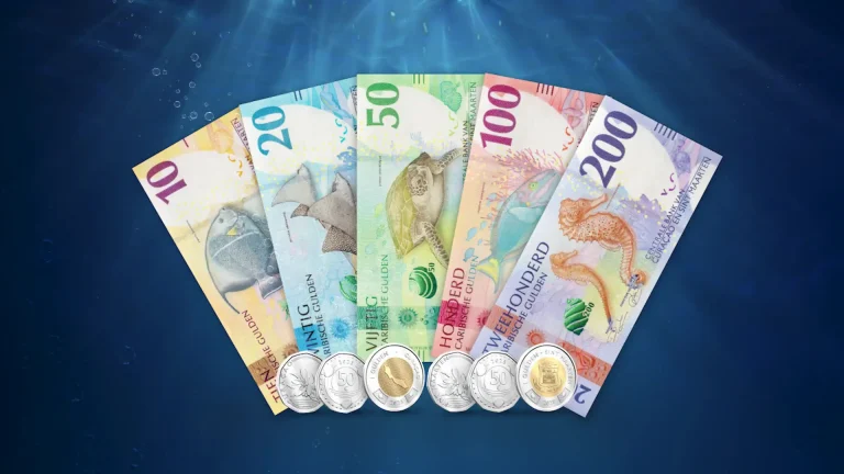 Caribbean Guilder Curaçao Sint Maarten Central Bank Bills Notebills Coins New Currency of Curaçao